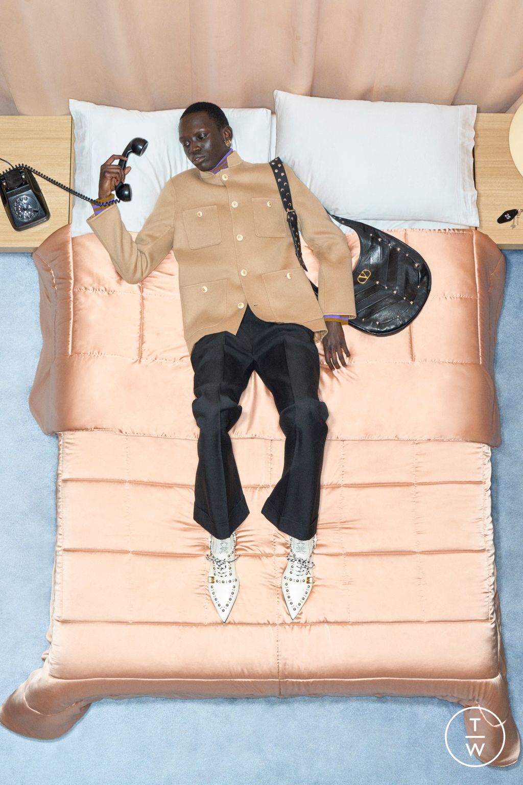 Fashion Week Paris Resort 2026 look 53 from the Valentino collection menswear