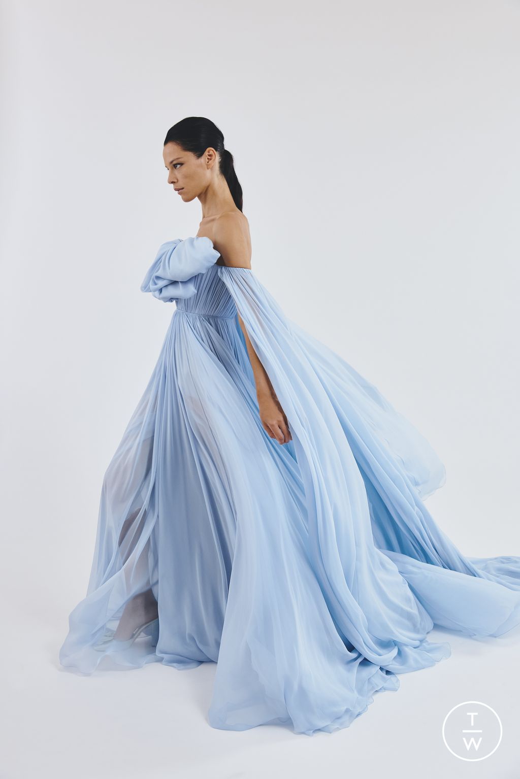 Fashion Week Paris Fall/Winter 2025 look 12 from the Giambattista Valli collection couture