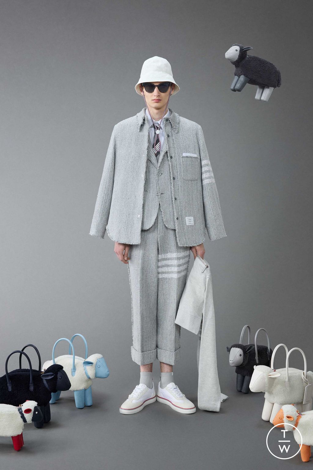Fashion Week New York Resort 2024 look 13 from the Thom Browne collection menswear