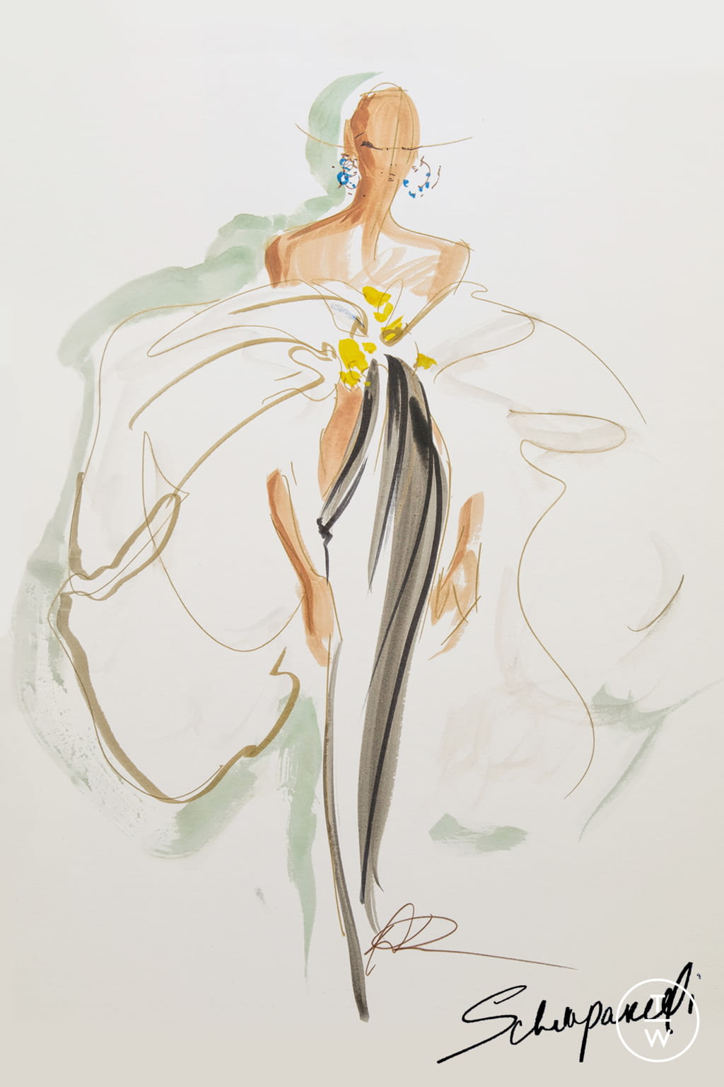 Fashion Week Paris Fall/Winter 2020 look 13 from the Schiaparelli collection couture