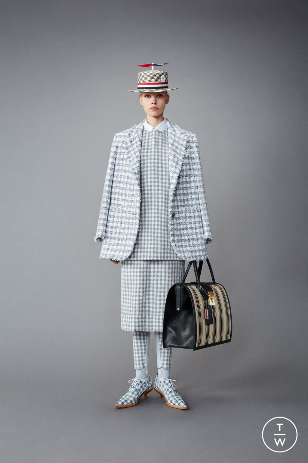Fashion Week Paris Resort 2022 look 13 from the Thom Browne collection womenswear