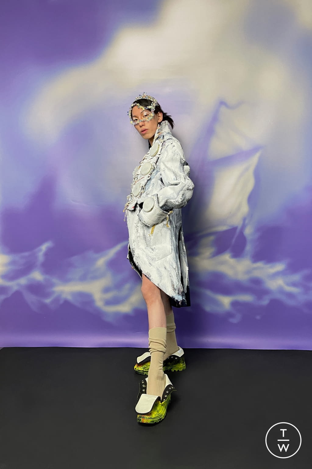 Fashion Week London Fall/Winter 2021 look 13 from the Matty Bovan collection 女装