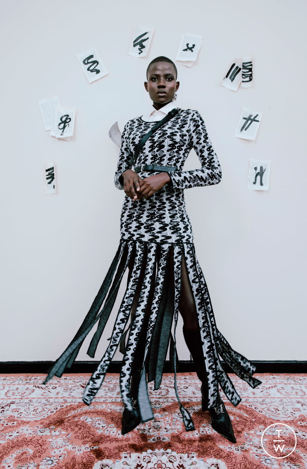 Fashion Week Paris Fall/Winter 2021 look 13 from the Thebe Magugu collection womenswear