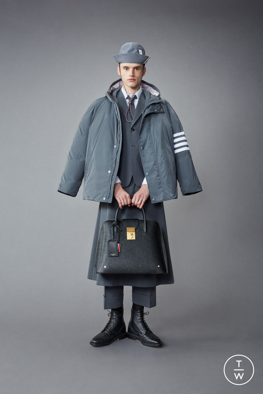Fashion Week Paris Resort 2022 look 13 from the Thom Browne collection menswear