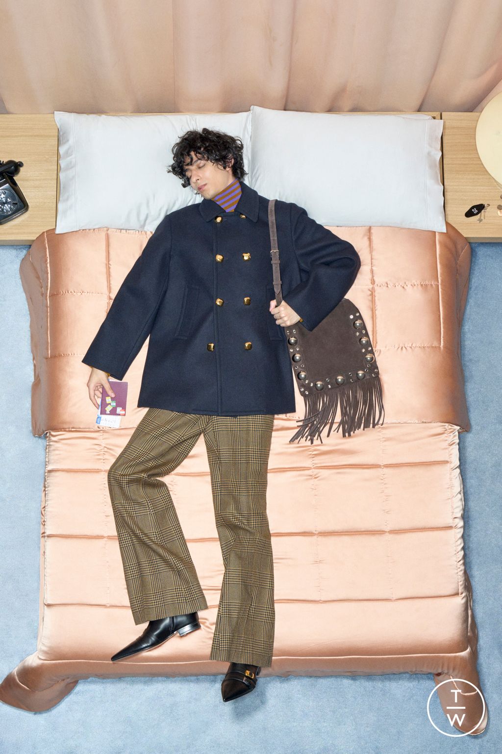 Fashion Week Paris Resort 2026 look 56 from the Valentino collection menswear