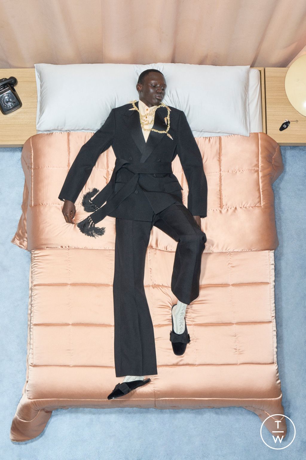 Fashion Week Paris Resort 2026 look 57 from the Valentino collection menswear