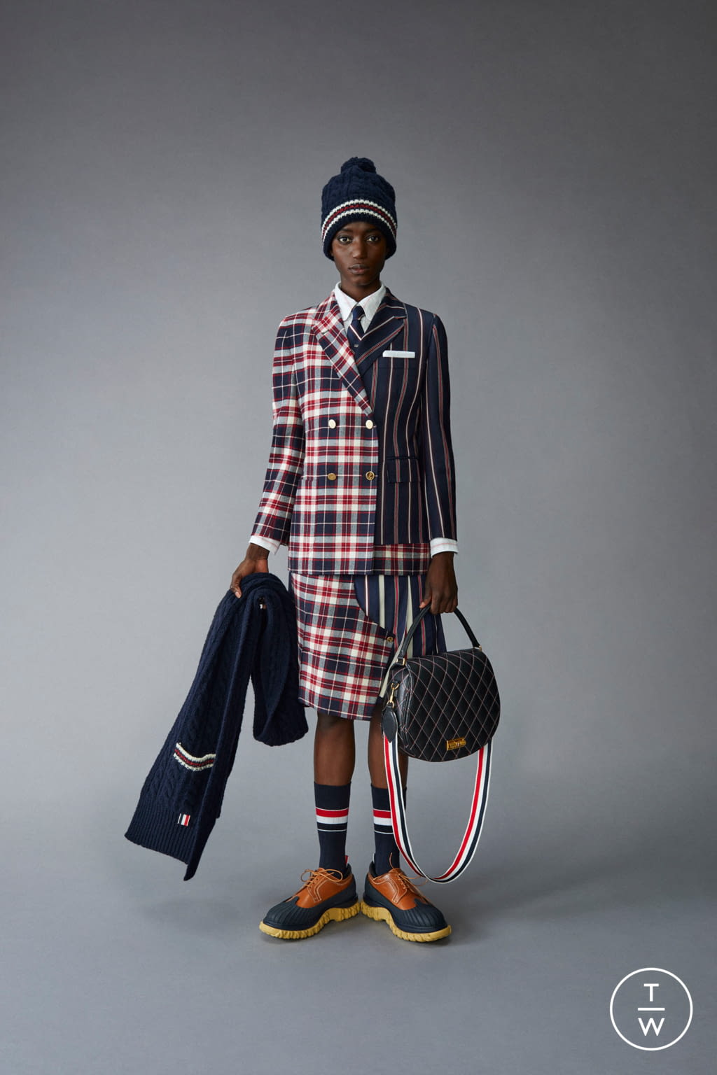 Fashion Week Paris Pre-Fall 2021 look 14 from the Thom Browne collection womenswear