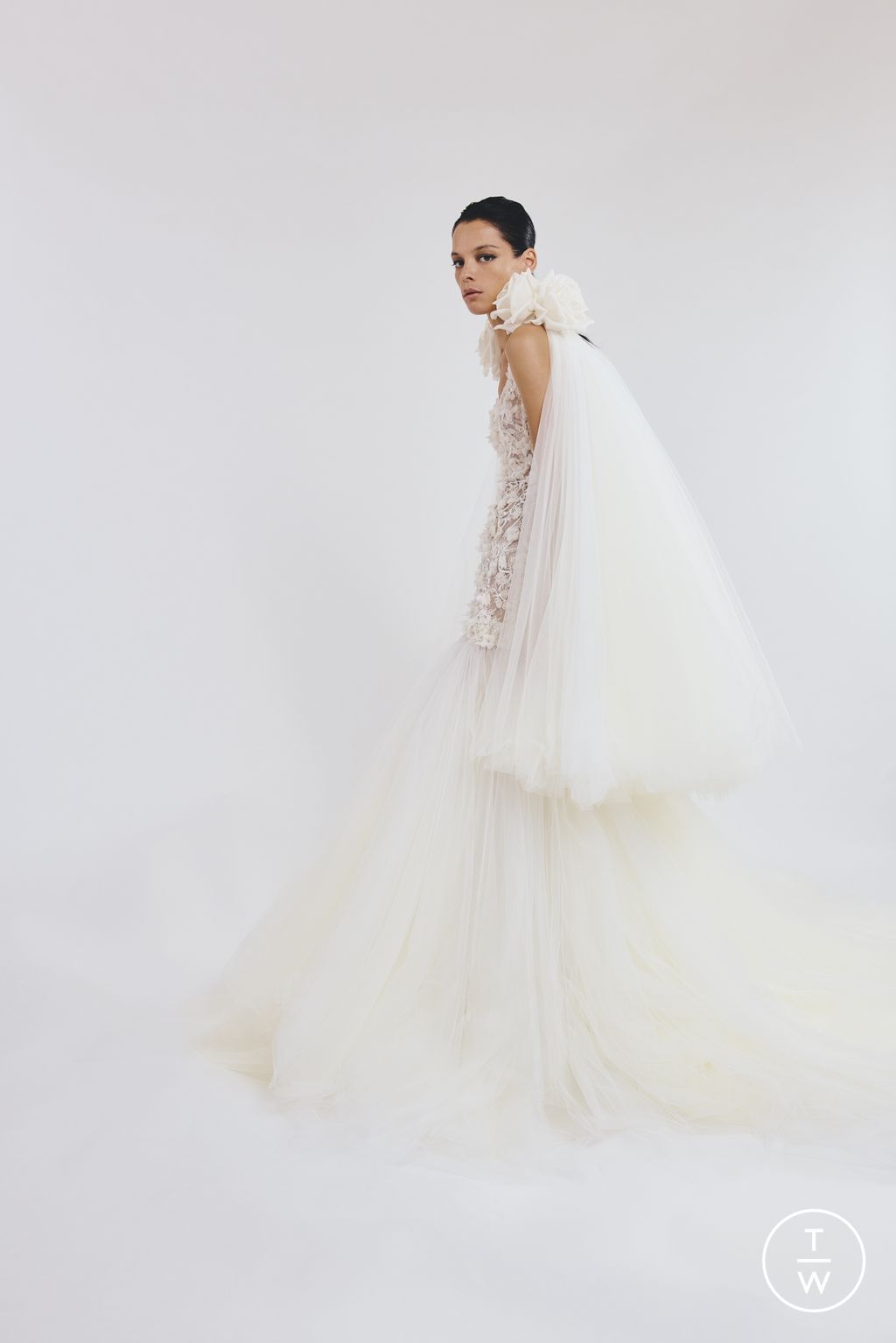 Fashion Week Paris Fall/Winter 2025 look 14 from the Giambattista Valli collection couture