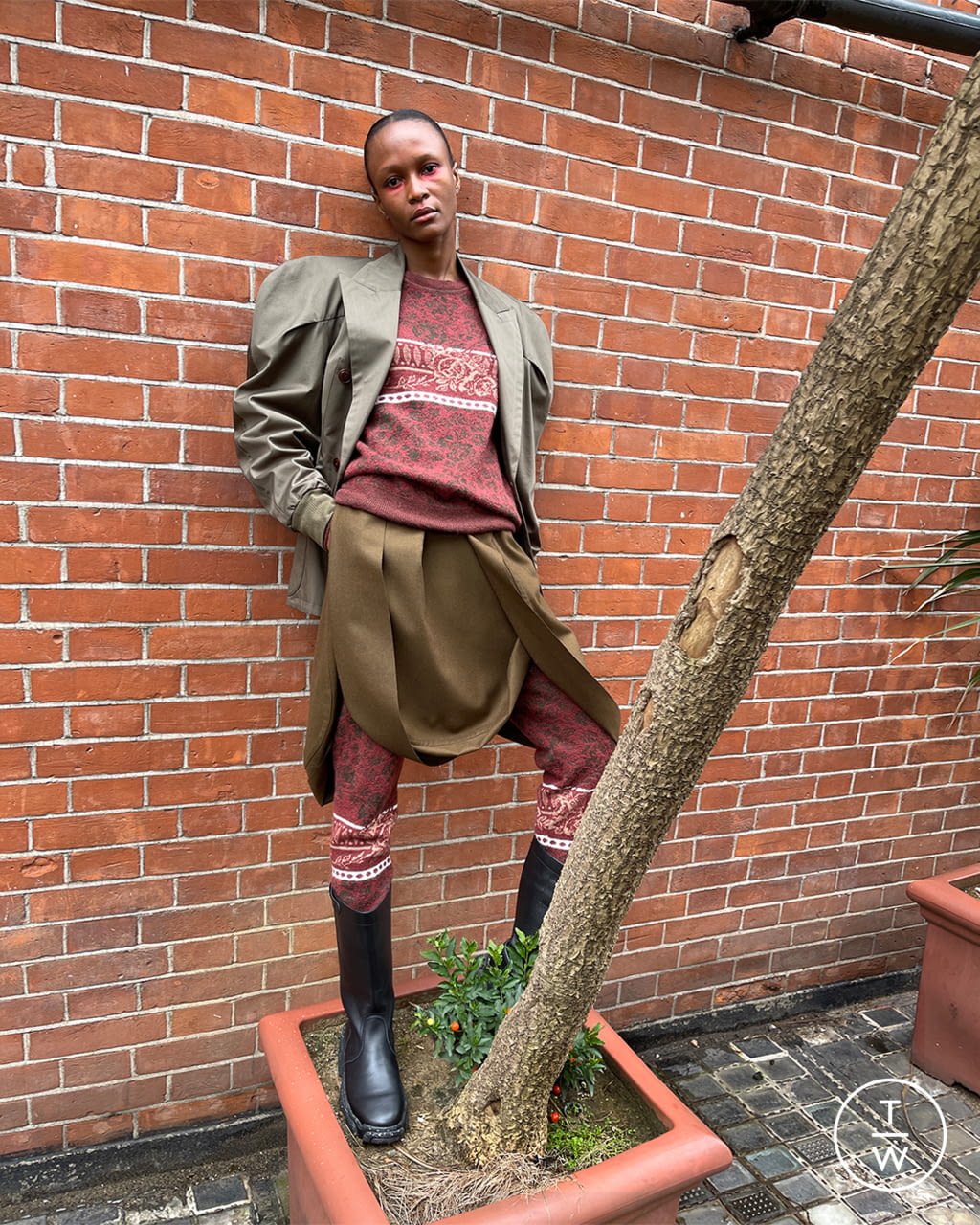 Fashion Week Paris Fall/Winter 2021 look 17 de la collection Andreas Kronthaler for Vivienne Westwood womenswear