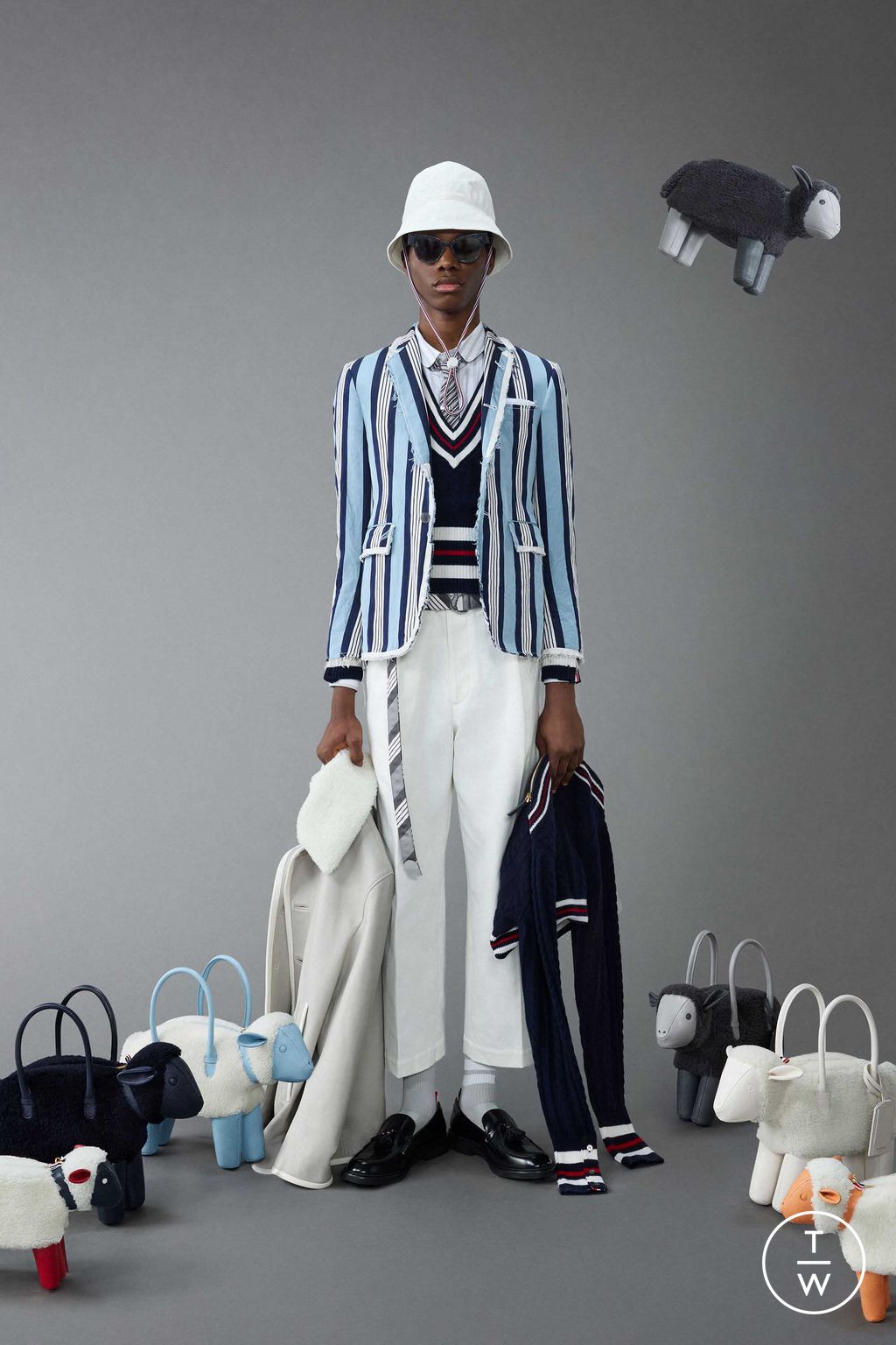 Fashion Week New York Resort 2024 look 18 from the Thom Browne collection menswear