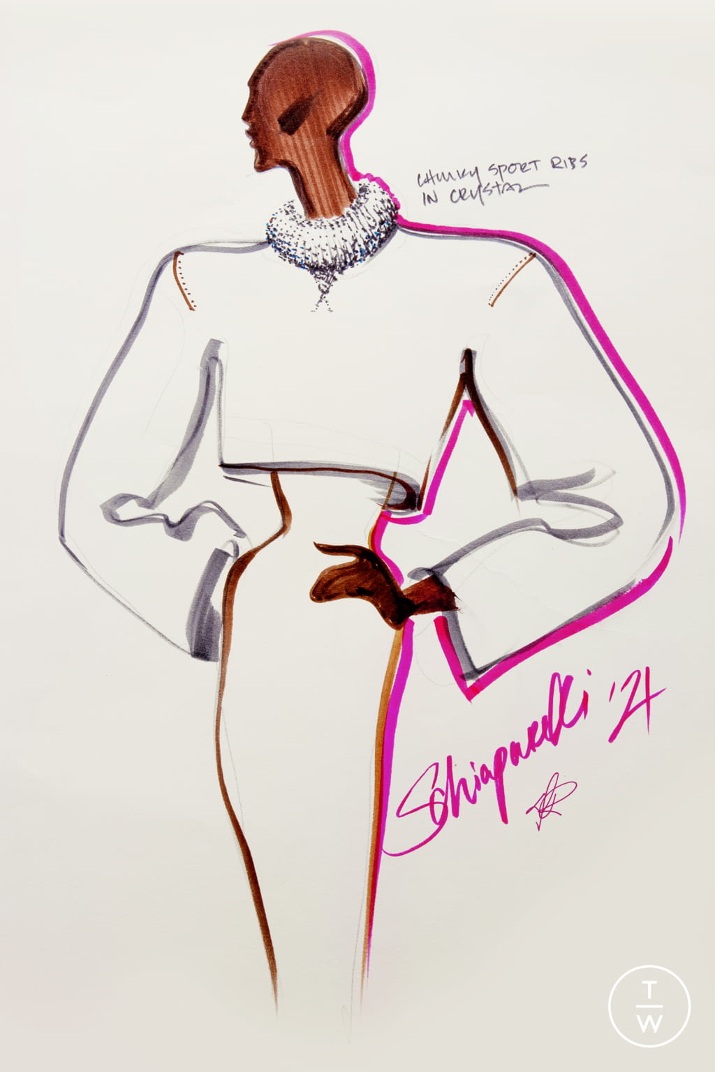 Fashion Week Paris Fall/Winter 2020 look 18 from the Schiaparelli collection 高级定制