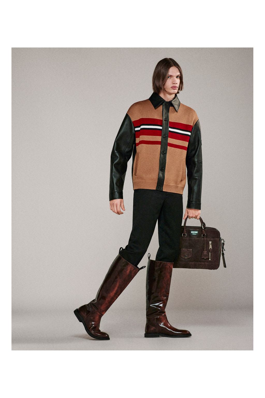 Fashion Week Milan Pre-Fall 2024 look 18 from the Moschino collection 男装
