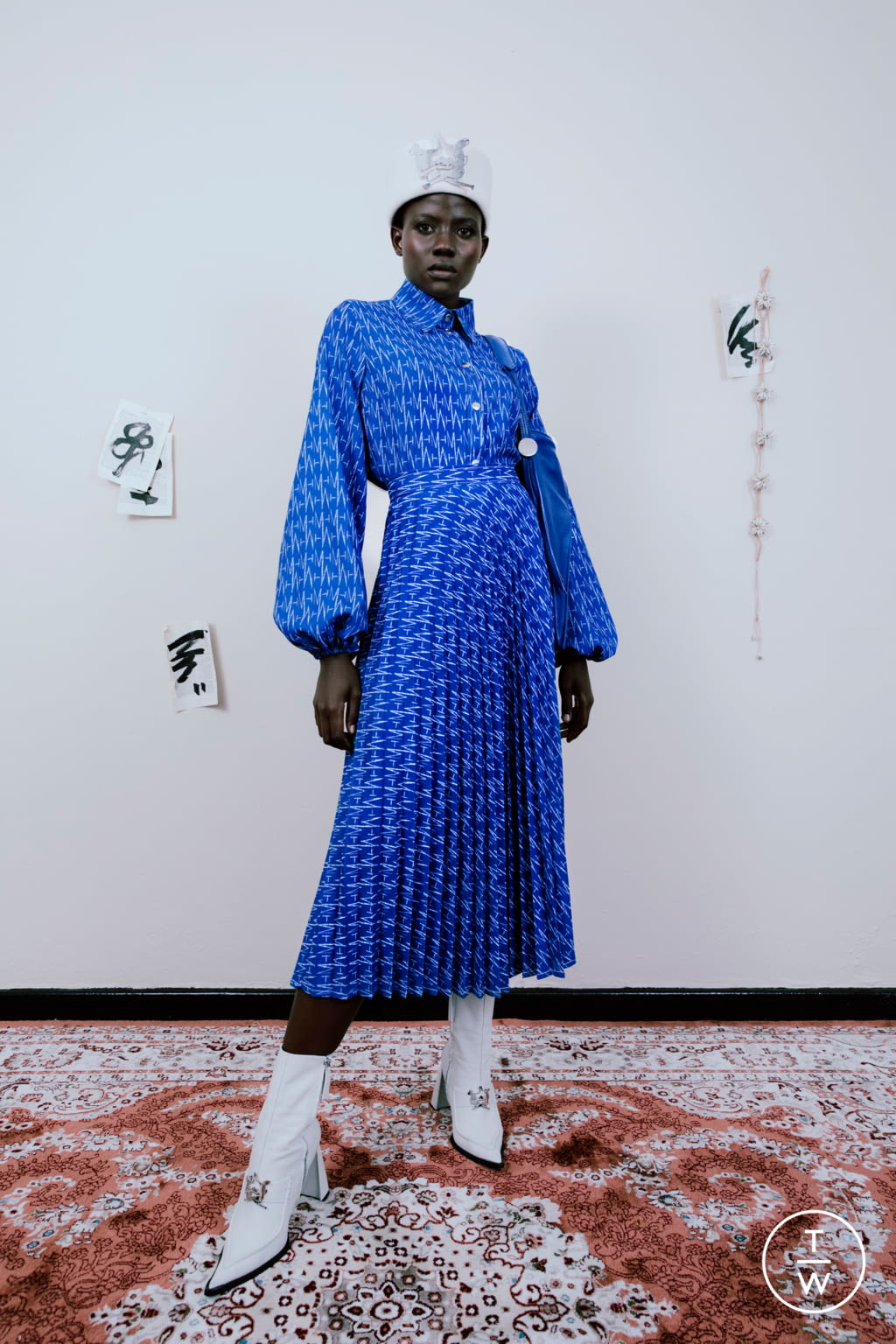 Fashion Week Paris Fall/Winter 2021 look 18 de la collection Thebe Magugu womenswear