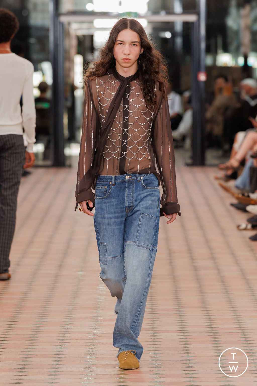 Fashion Week Paris Spring/Summer 2026 look 18 from the Wales Bonner collection menswear