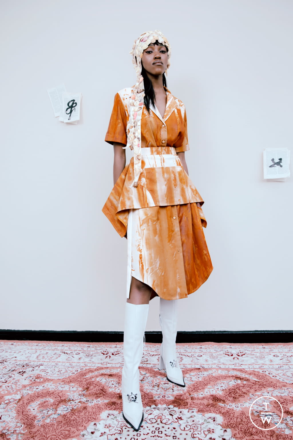 Fashion Week Paris Fall/Winter 2021 look 19 from the Thebe Magugu collection womenswear
