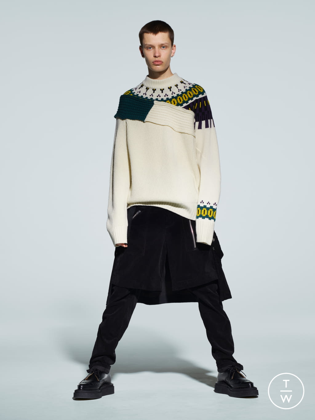 Fashion Week Paris Fall/Winter 2021 look 20 de la collection Sacai menswear