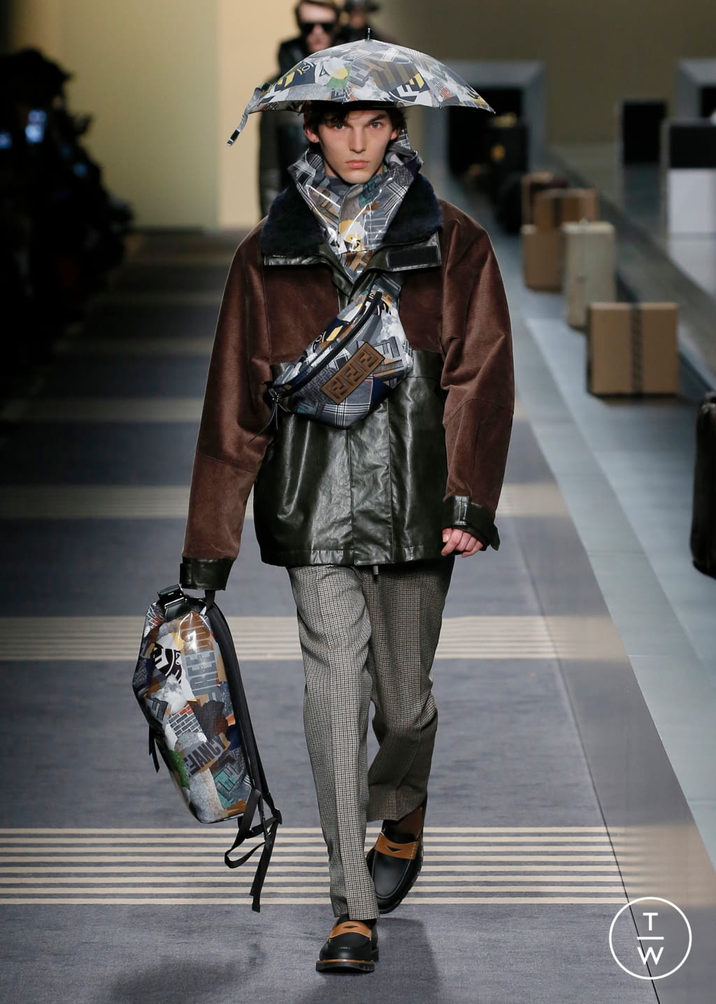 Fashion Week Milan Fall/Winter 2018 look 20 from the Fendi collection menswear
