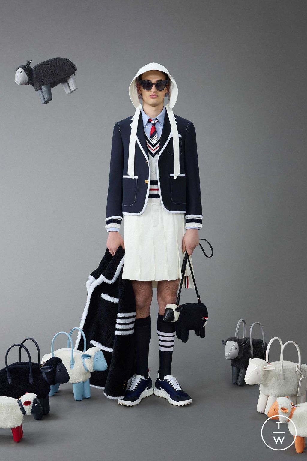Fashion Week New York Resort 2024 look 21 from the Thom Browne collection menswear