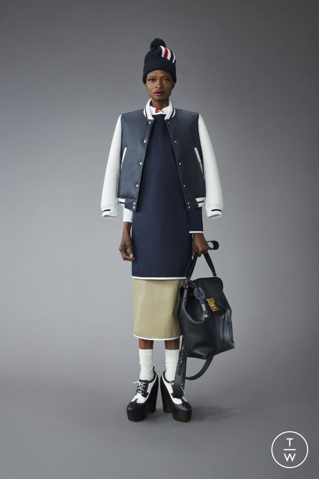Fashion Week New York Pre-Fall 2022 look 21 from the Thom Browne collection womenswear