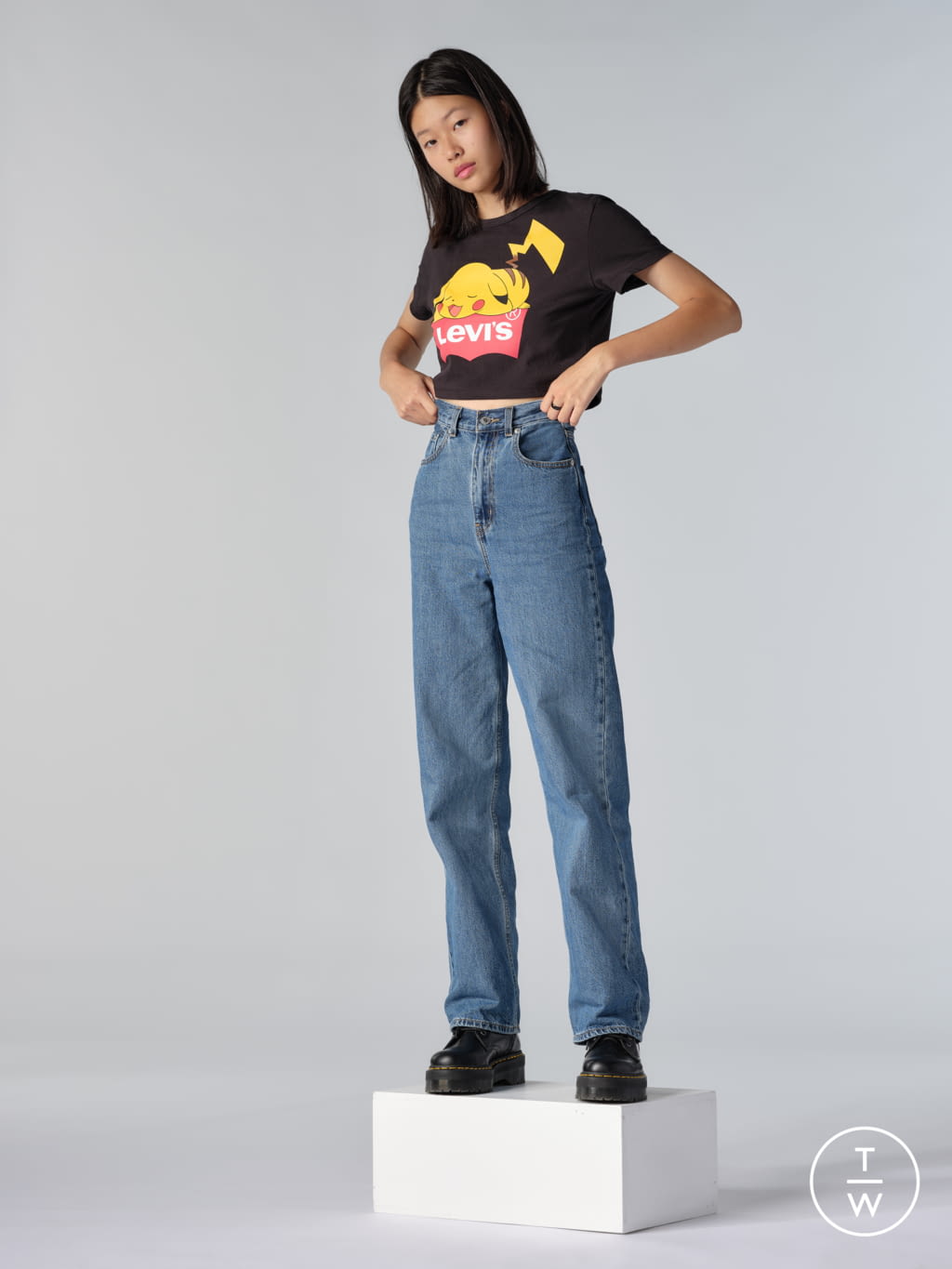 Fashion Week Paris Fall/Winter 2021 look 1 from the Levi’s® x Pokémon collection womenswear