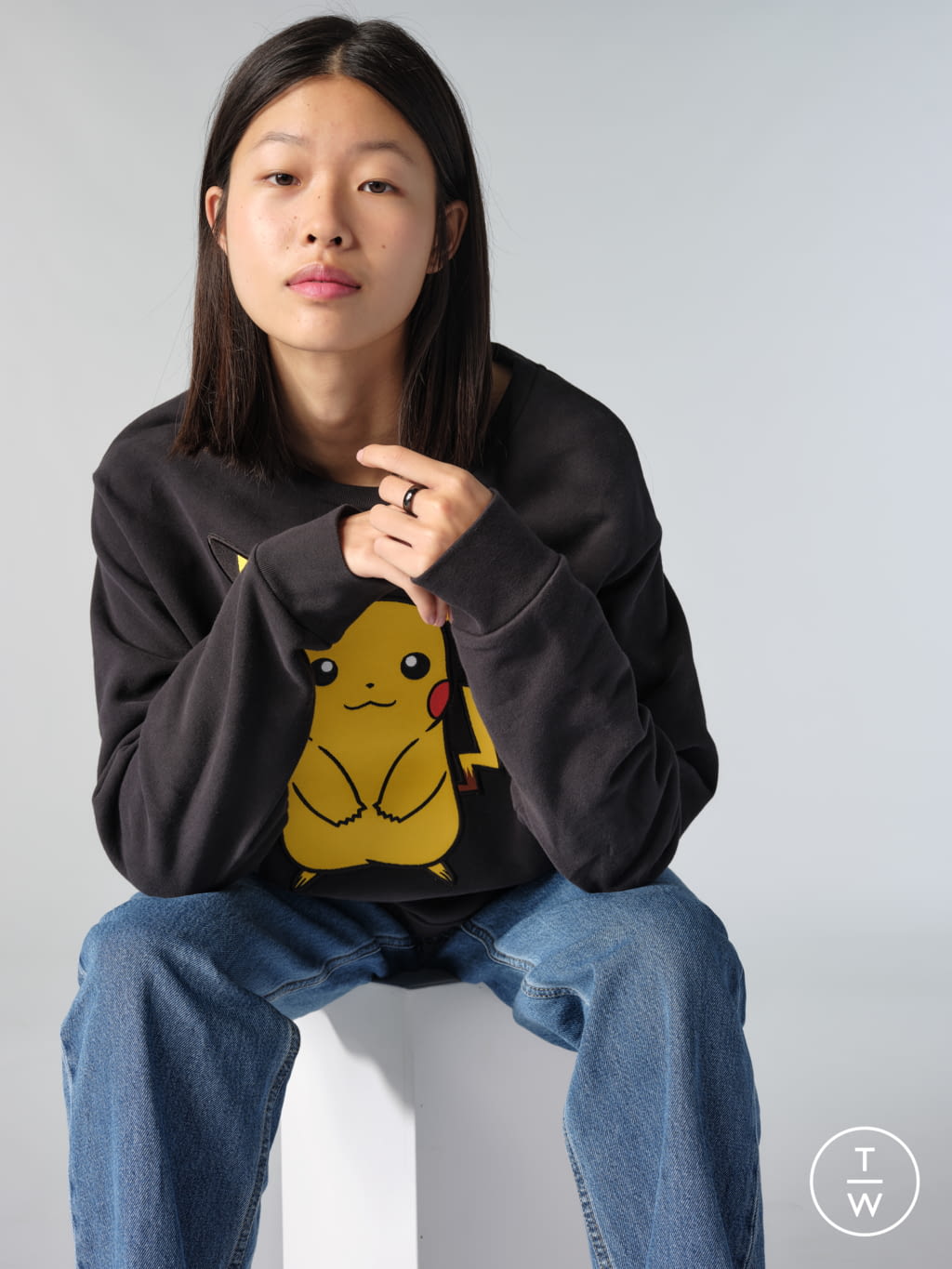 Fashion Week Paris Fall/Winter 2021 look 6 from the Levi’s® x Pokémon collection womenswear