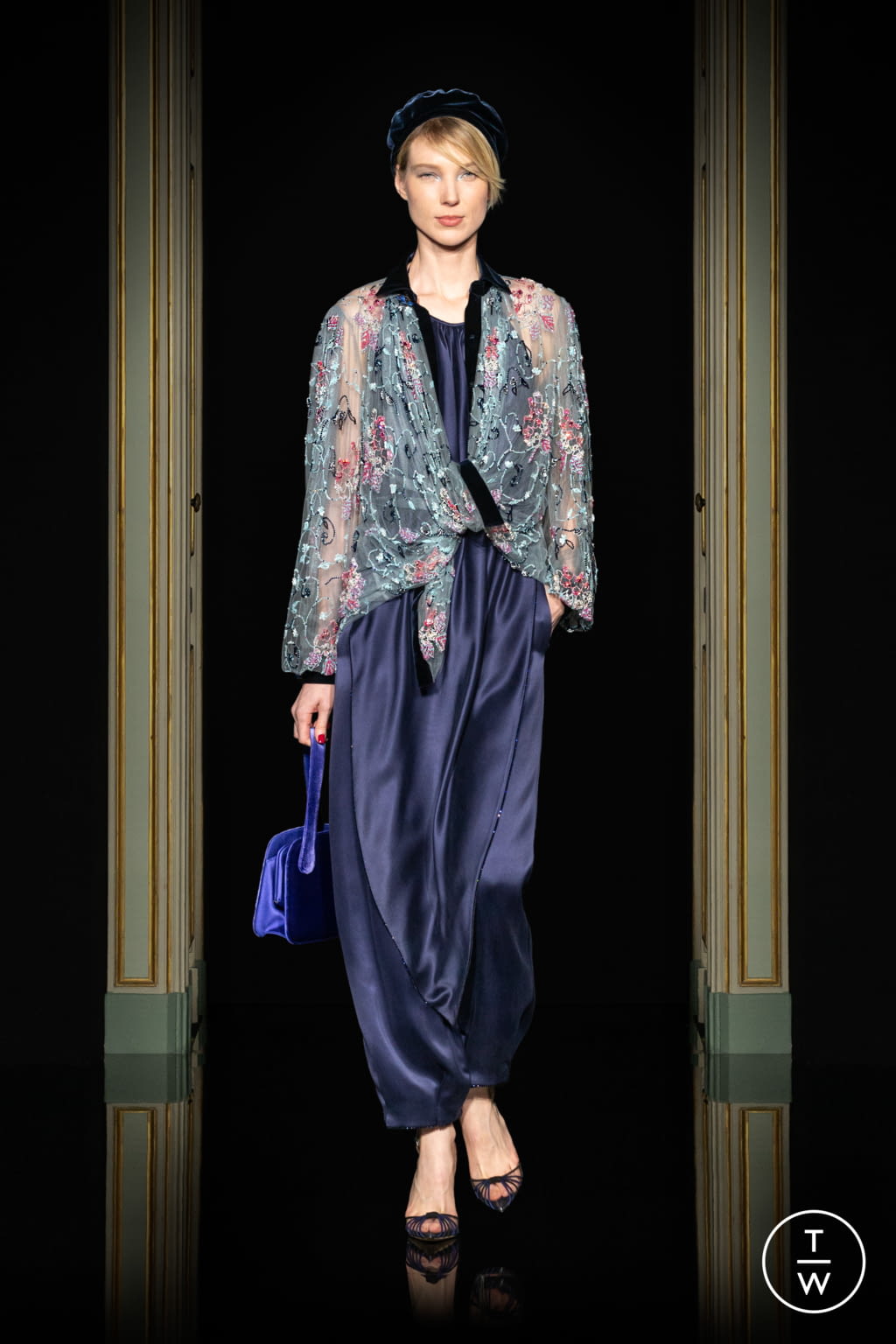 Fashion Week Paris Spring/Summer 2021 look 24 from the Giorgio Armani Privé collection couture