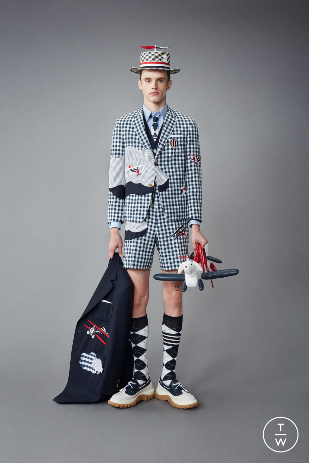 Fashion Week Paris Resort 2022 look 24 from the Thom Browne collection menswear