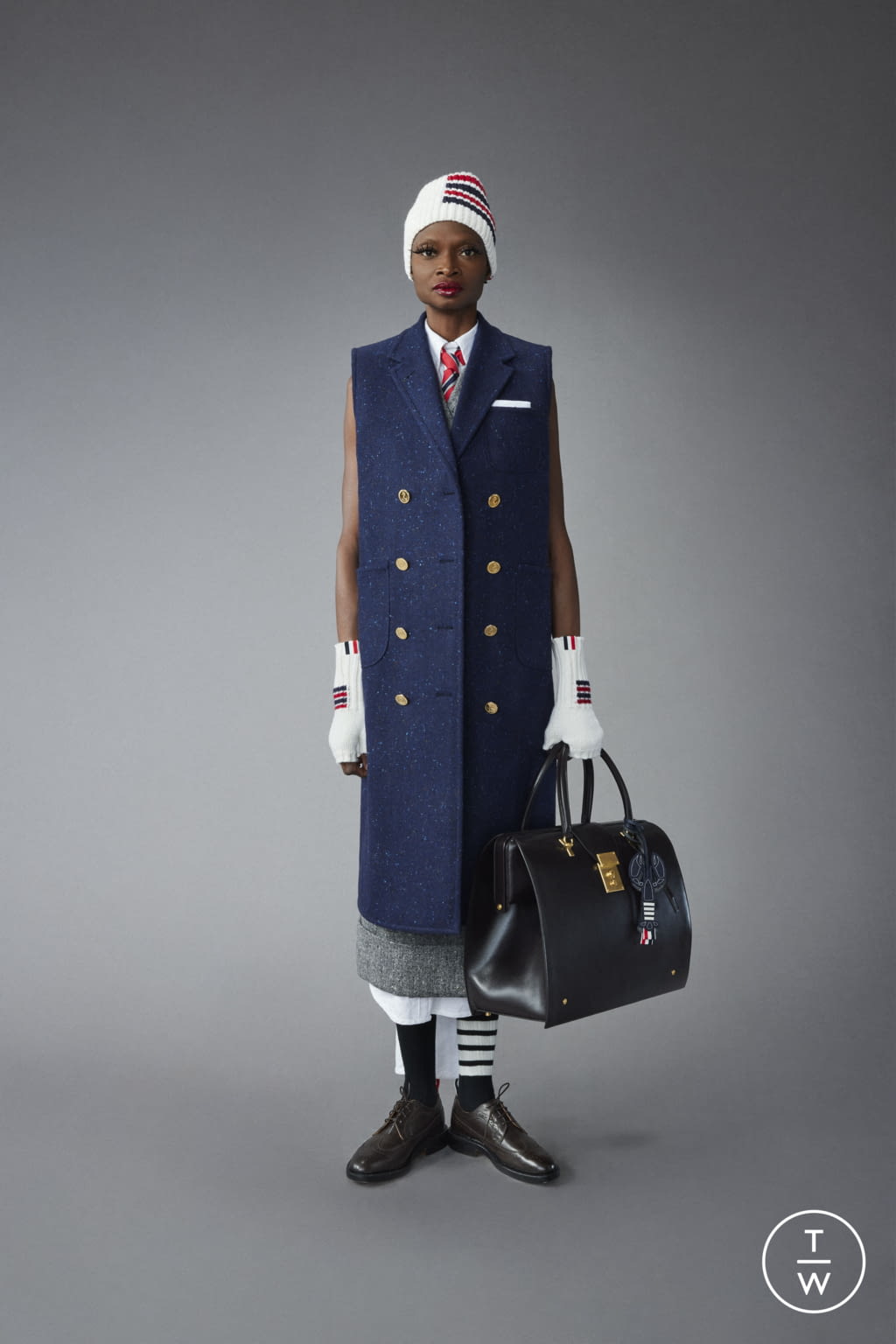 Fashion Week New York Pre-Fall 2022 look 25 from the Thom Browne collection womenswear