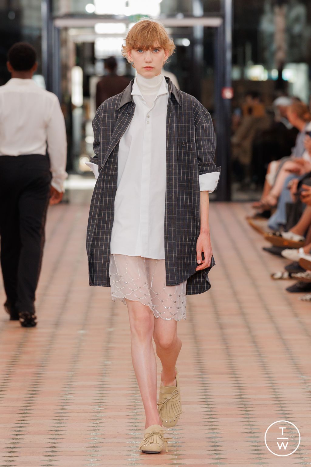 Fashion Week Paris Spring/Summer 2026 look 25 from the Wales Bonner collection menswear
