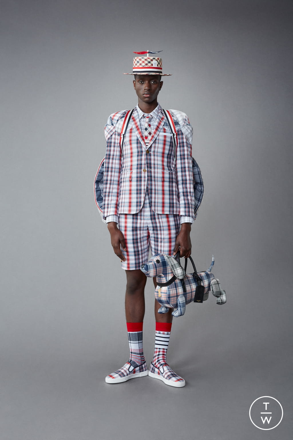 Fashion Week Paris Resort 2022 look 26 from the Thom Browne collection menswear