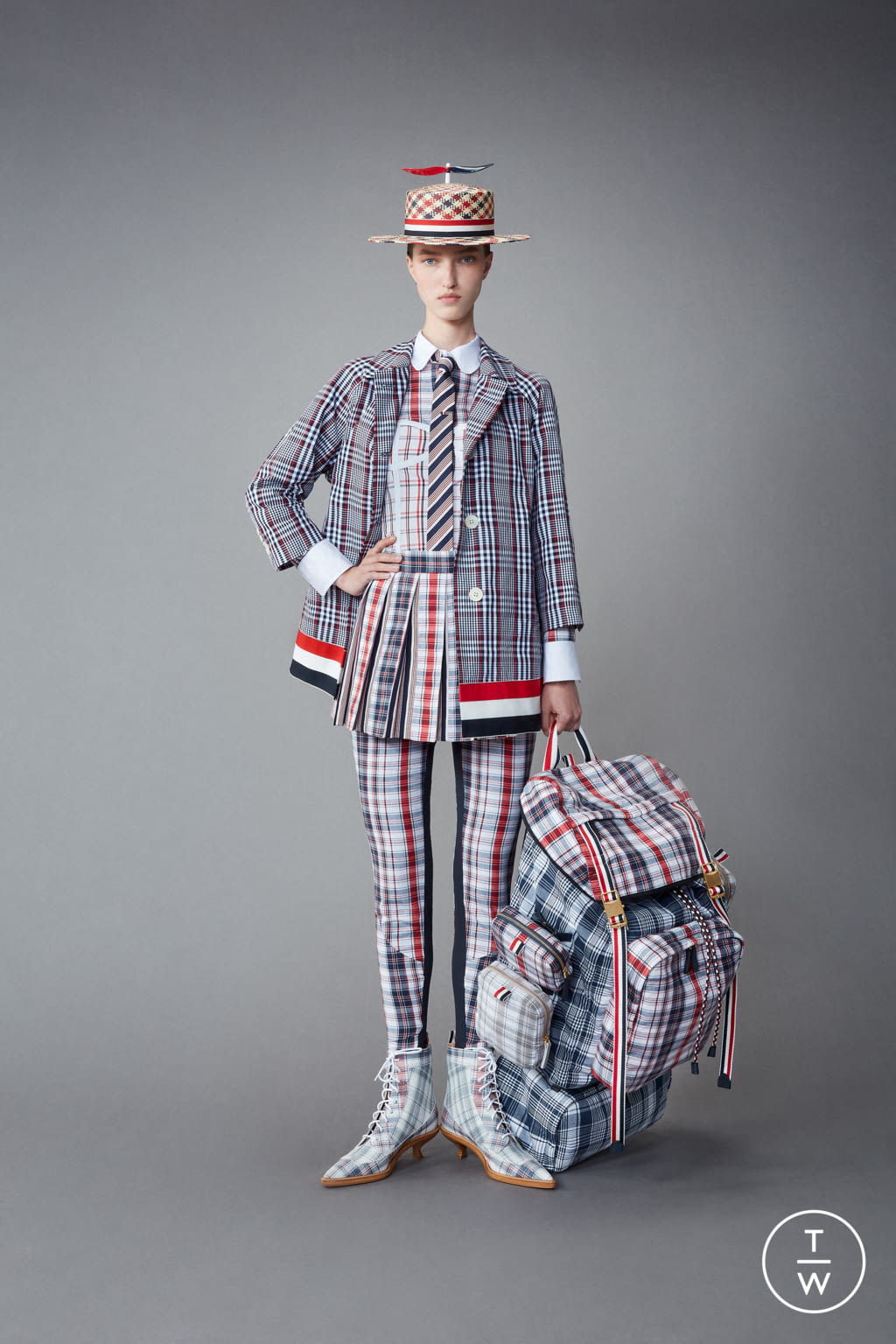Fashion Week Paris Resort 2022 look 27 from the Thom Browne collection womenswear