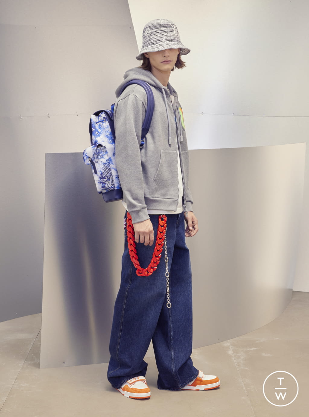 Fashion Week Paris Pre-Fall 2022 look 51 from the Louis Vuitton collection 男装