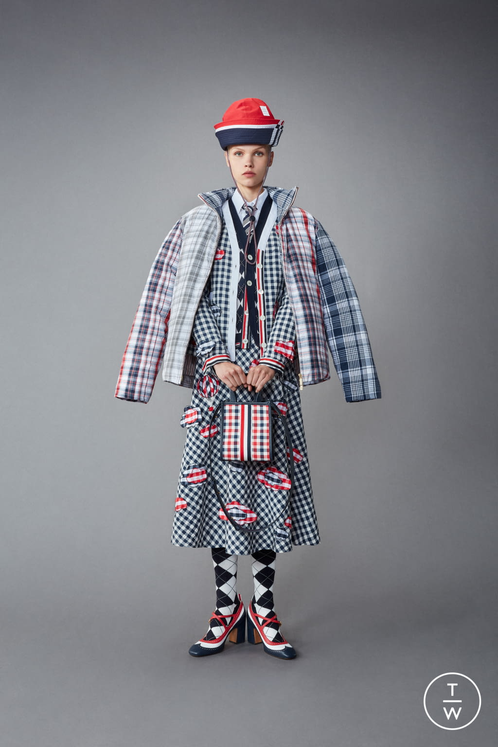 Fashion Week Paris Resort 2022 look 28 from the Thom Browne collection womenswear