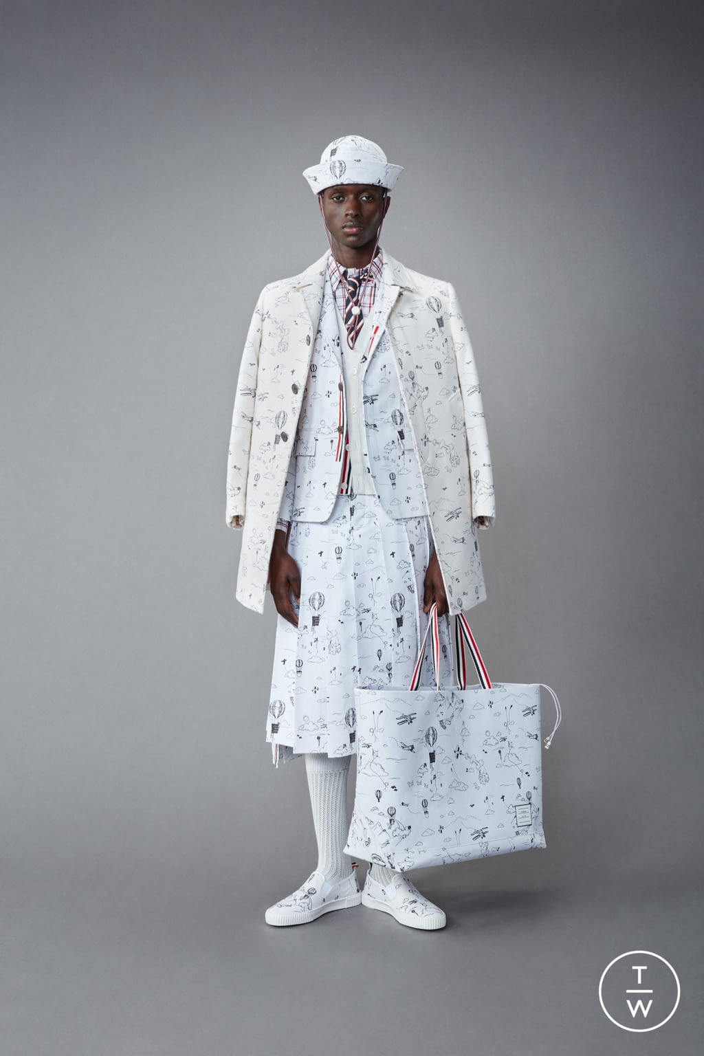 Fashion Week Paris Resort 2022 look 28 from the Thom Browne collection menswear