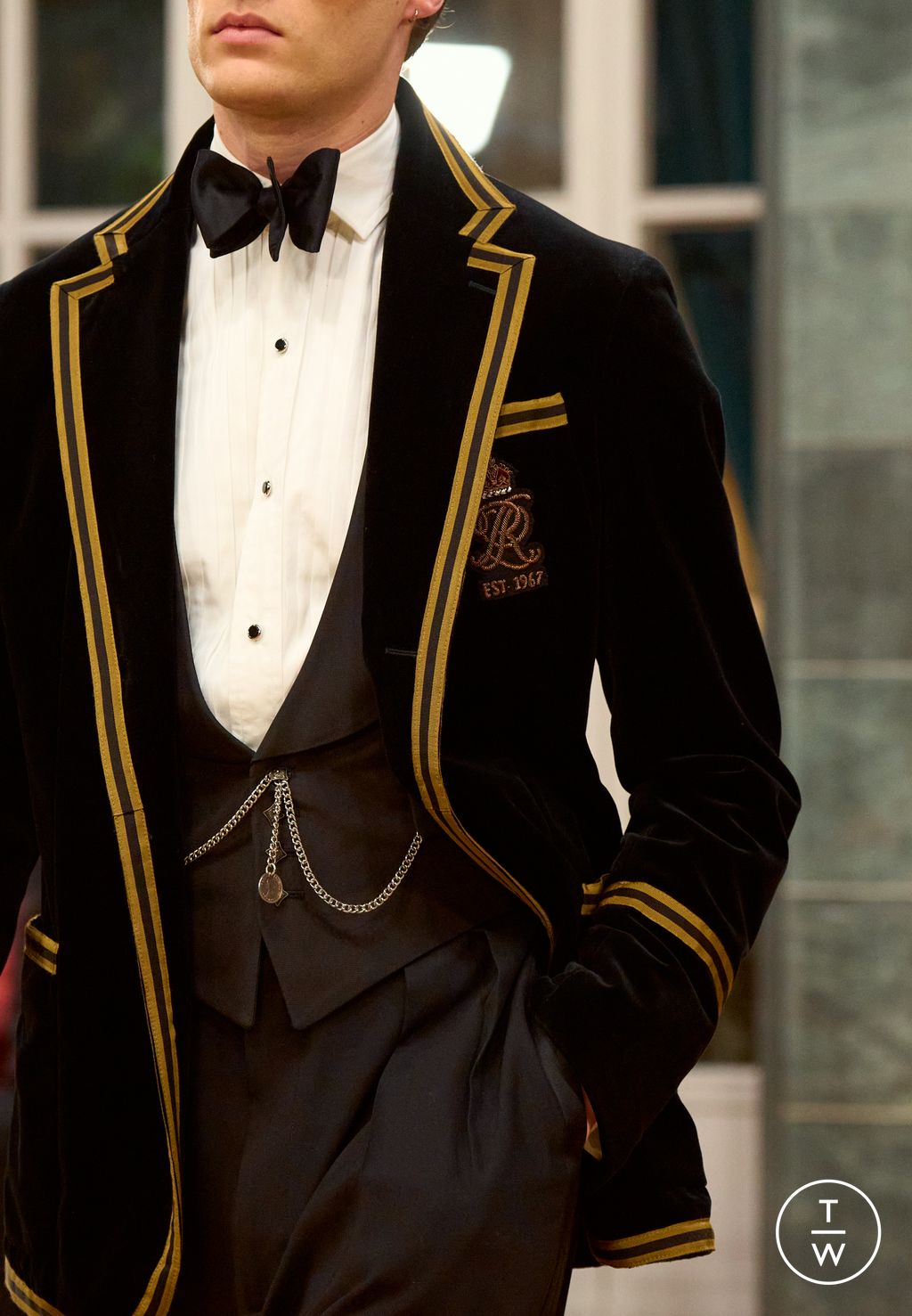 Fashion Week Milan Fall/Winter 2026 look 29 from the Polo Ralph Lauren collection menswear accessories