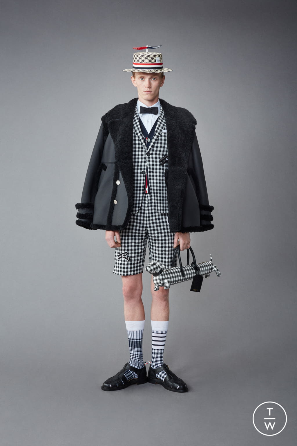 Fashion Week Paris Resort 2022 look 29 from the Thom Browne collection menswear