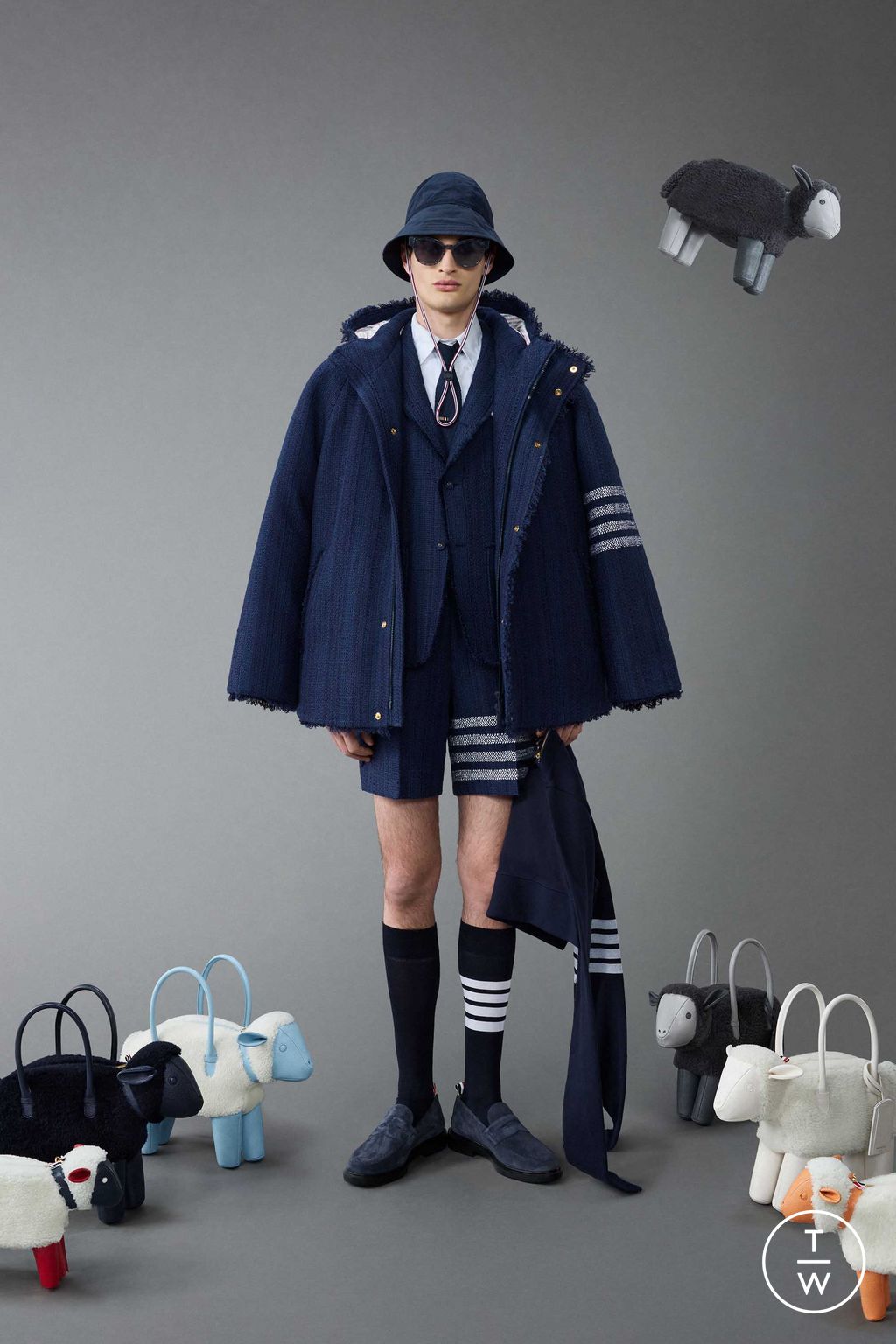 Fashion Week New York Resort 2024 look 30 from the Thom Browne collection menswear