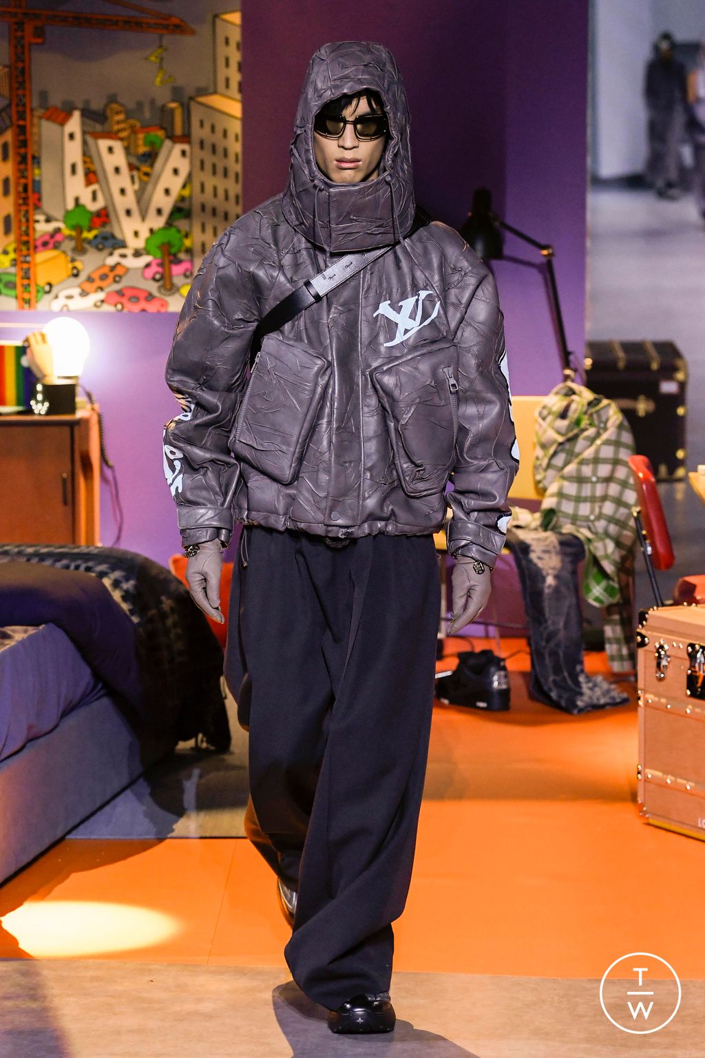 Fashion Week Paris Fall/Winter 2023 look 21 from the Louis Vuitton collection 男装