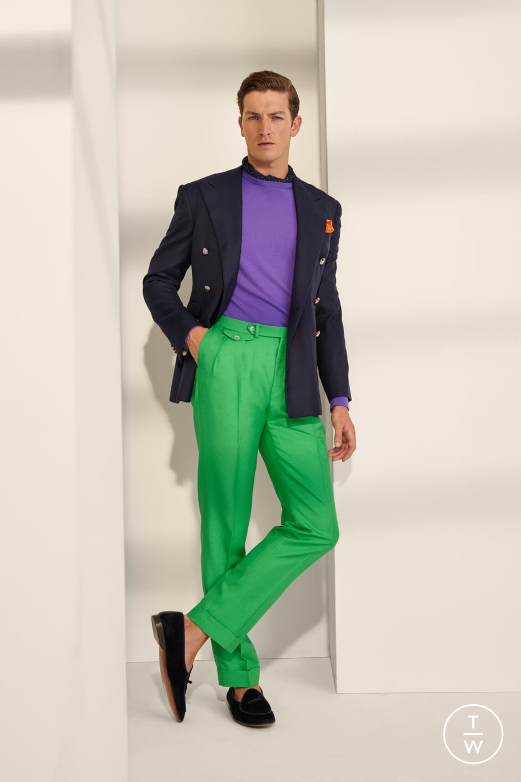 Fashion Week Milan Spring/Summer 2020 look 30 from the Ralph Lauren Purple Label collection 男装