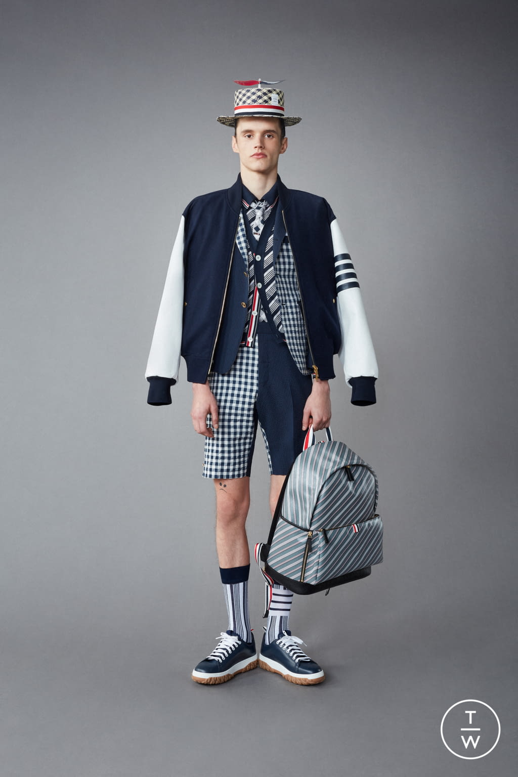 Fashion Week Paris Resort 2022 look 33 from the Thom Browne collection menswear