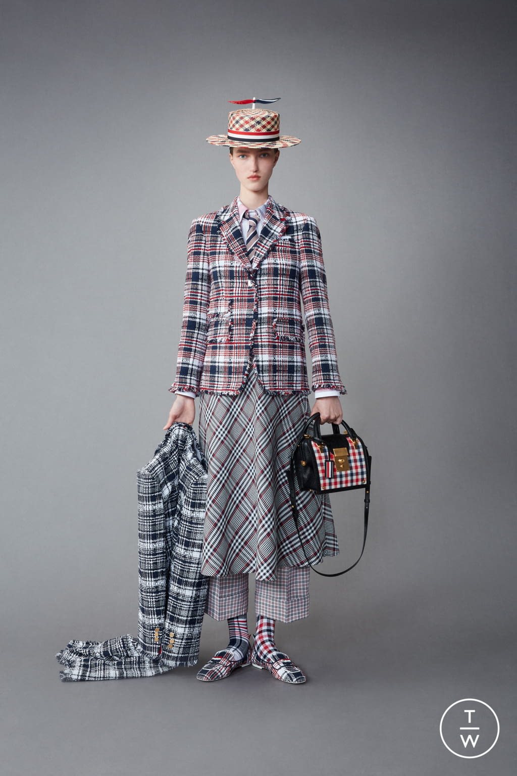 Fashion Week Paris Resort 2022 look 33 from the Thom Browne collection womenswear