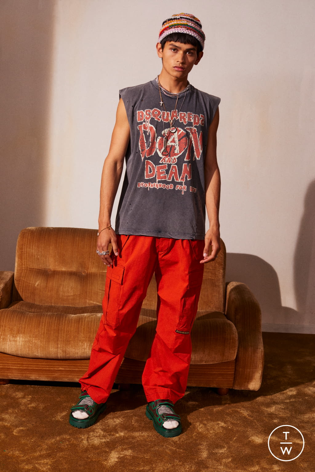 Fashion Week Milan Resort 2022 look 34 from the Dsquared2 collection menswear