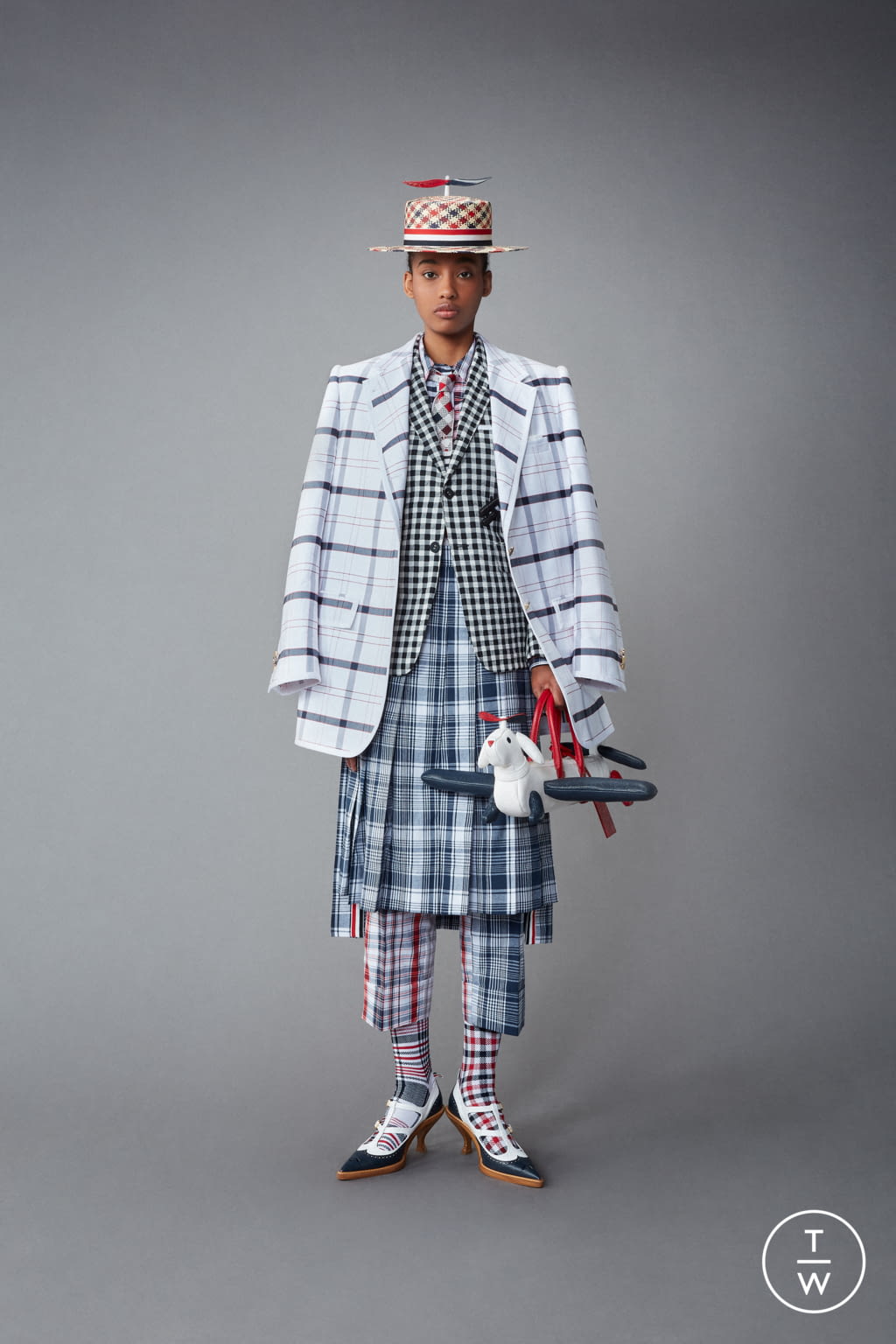 Fashion Week Paris Resort 2022 look 34 from the Thom Browne collection womenswear