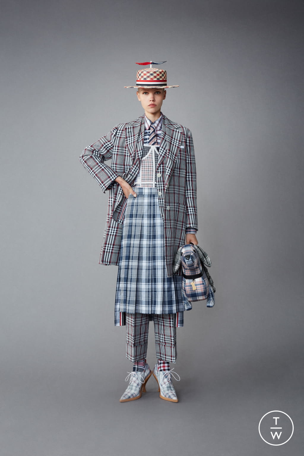 Fashion Week Paris Resort 2022 look 35 from the Thom Browne collection womenswear