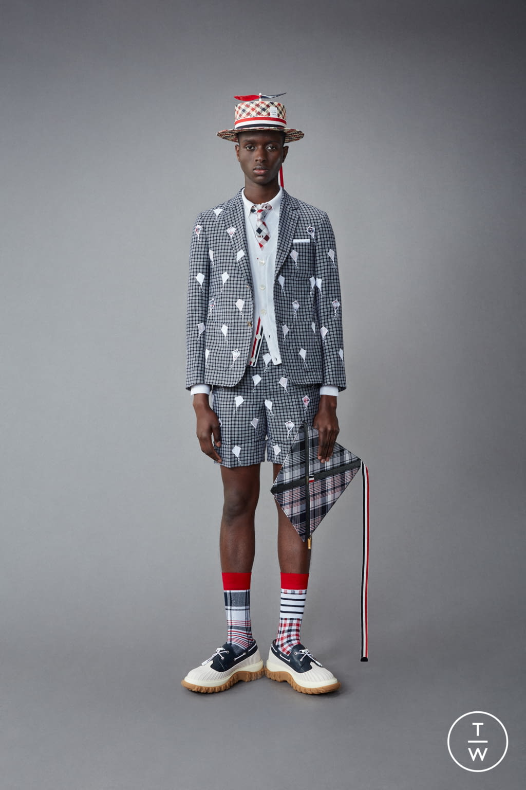 Fashion Week Paris Resort 2022 look 35 from the Thom Browne collection menswear