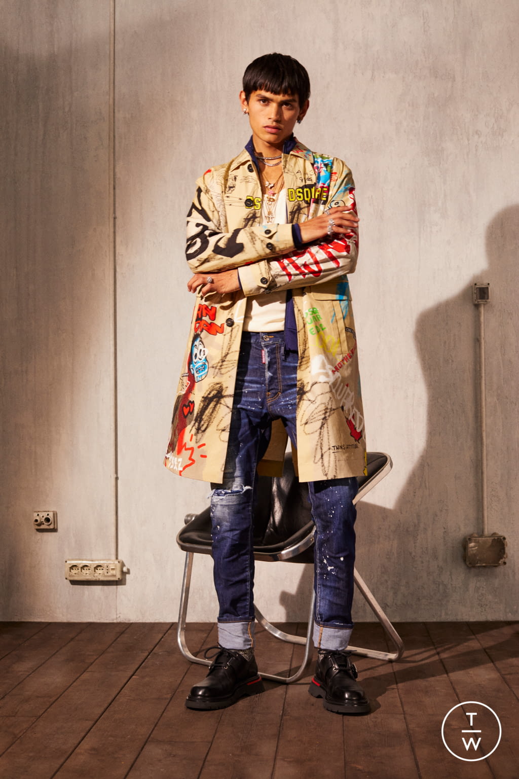 Fashion Week Milan Resort 2022 look 38 from the Dsquared2 collection menswear