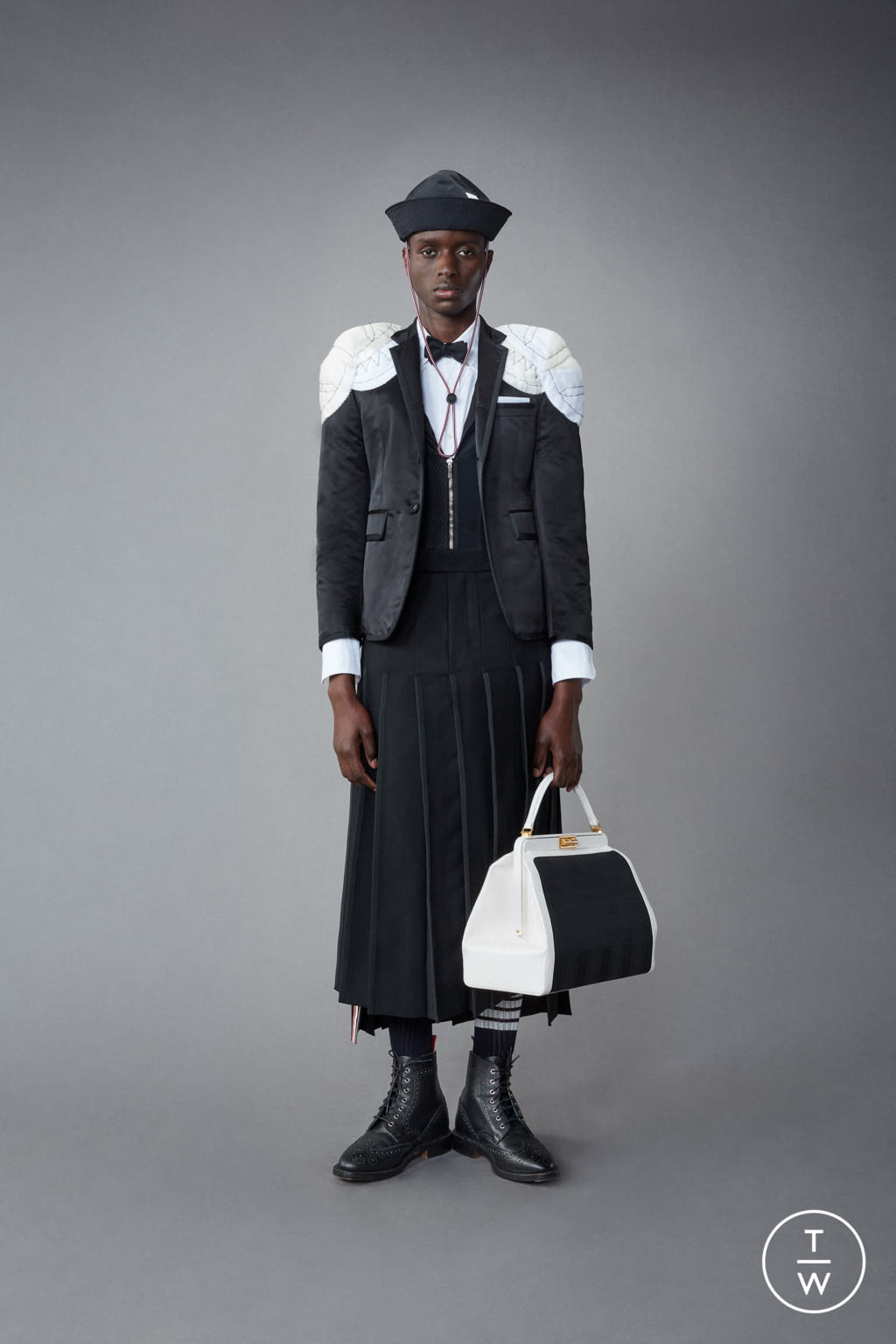 Fashion Week Paris Resort 2022 look 39 from the Thom Browne collection menswear