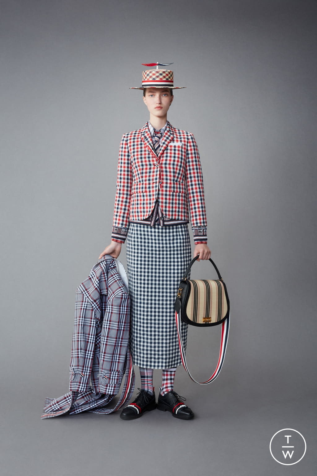 Fashion Week Paris Resort 2022 look 40 from the Thom Browne collection 女装
