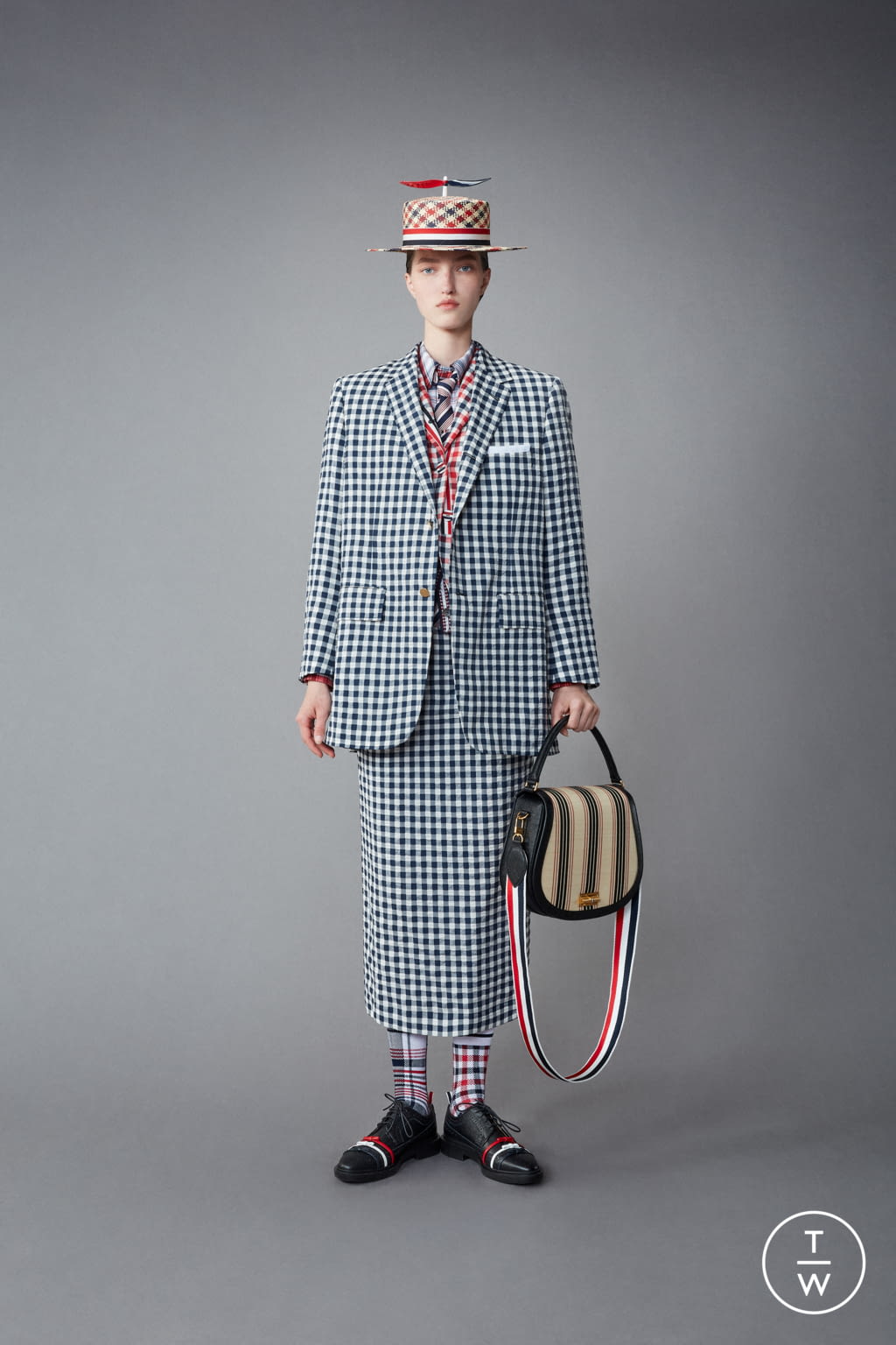 Fashion Week Paris Resort 2022 look 41 from the Thom Browne collection womenswear
