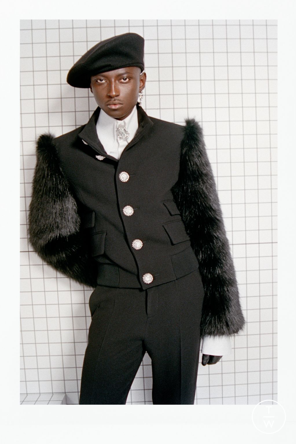 Fashion Week Paris Fall/Winter 2023 look 67 from the Balmain collection menswear